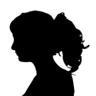 Vector silhouette of a woman N1065