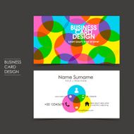 vector business card set with trichromatic