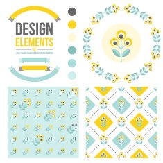 Set of floral design elements N10