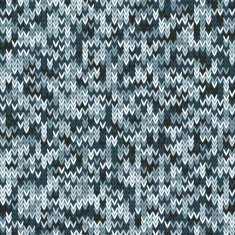 Blue knitted seamless pattern
