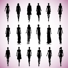 Set of female fashion silhouettes N2