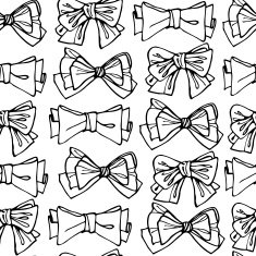 black outline bows seamless pattern