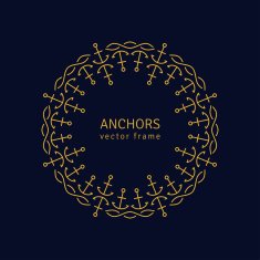 Abstract Line Ornate Frame with Anchors and Chain N2