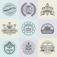Assorted retro design insignias logotypes set 12 Vector vintage elements