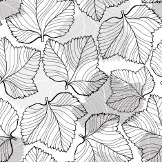 Seamless monochrome pattern with foliage N2