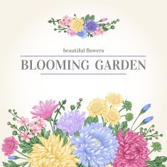 Card with garden flowers N2