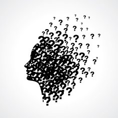 Thinking man silhouette with thought N3