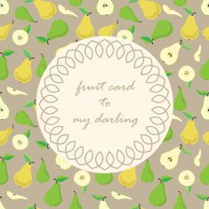 Card with pears pattern N2