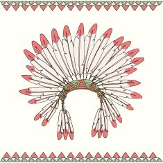 Hand drawn native american indian chief headdress N2