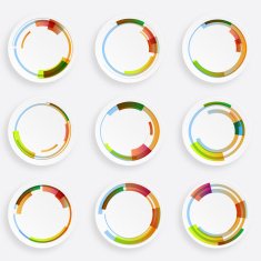 abstract colorful retro circle pattern icon for design N2