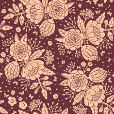 Seamless vintage pattern with decorative flowers N7