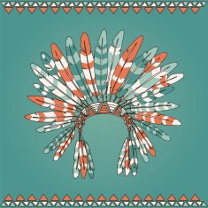 Hand drawn native american indian chief headdress N3