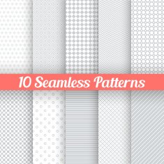 Light grey seamless patterns for universal background Vector illustration