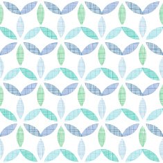 Abstract textile blue green leaves seamless pattern background