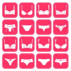 Pink female underwear fashion icons