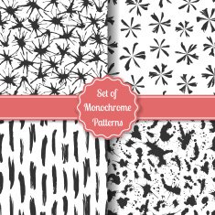 Set of four watercolor stylish patterns N3