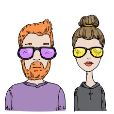 hipster man and woman N2