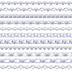 Set of jewelry silver chains with diamonds Brushes collection