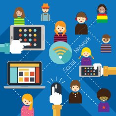 Mobile Phone Laptop Tablet with People Social Network N2