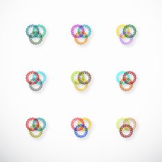 set of abstract circle pattern icon for design
