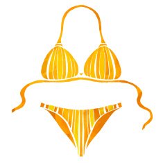 Watercolor orange beach swimsuit