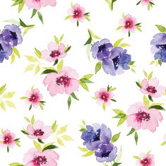 Spring flowers seamless pattern Watercolor N15