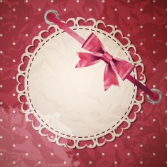 Vector greeting card with frame and bow N4