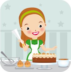 Cooking mother preparing christmas cookies in kitchen