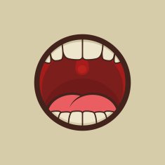 Open Mouth with Teeth and Tongue Vector N2
