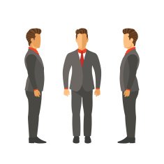 Set of vector businessmen in suits flat style N3