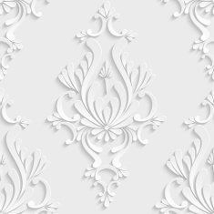 3d Floral Damask Seamless Pattern