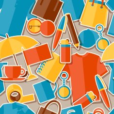 Seamless pattern with promotional gifts and souvenirs N2