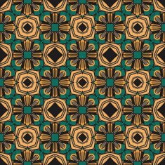 Seamless circle vintage flower pattern N41