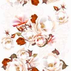 Floral seamless pattern with roses in vintage style