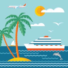Travel cruise - vector concept illustration in flat style design