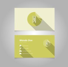 Simple Business Card Template with Alphabet Letter W