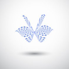 abstract blue butterfly pattern for design