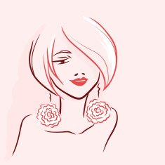 Woman with big earrings