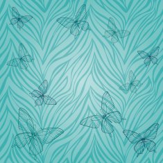 Beautiful seamless pattern with butterflies of abstract striped background