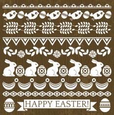 Set of Lace Paper with flowers and easter eggs