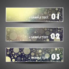Colorful Bubbly Vector Set of Three Header Designs N2