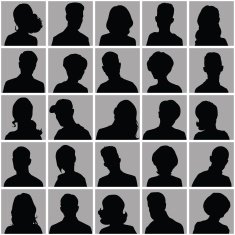 Avatars of silhouettes with different hairstyles