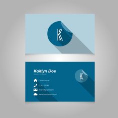 Simple Business Card Template with Alphabet Letter K