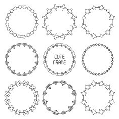 Hand drawn frames with hipster elements N2