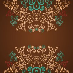 Excellent brown floral pattern design background