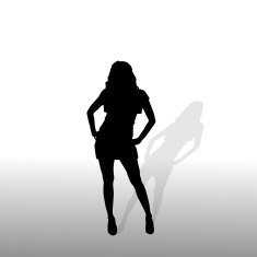 Vector silhouette of a woman N1046