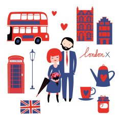 Romantic illustrations of London