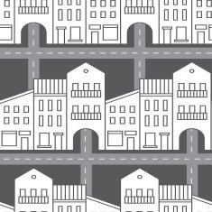 Seamless pattern with houses and streets N4