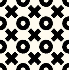 seamless cross and circle scribble pattern