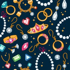 Jewelry items seamless dark background N2